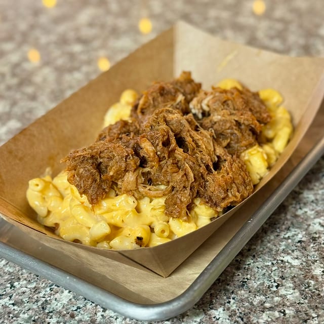 Pulled Pork Loaded Mac.