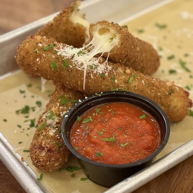 Mozzarella Sticks + Marinara Sauce.