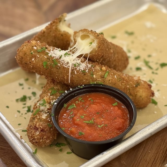 Mozzarella Sticks + Marinara Sauce.